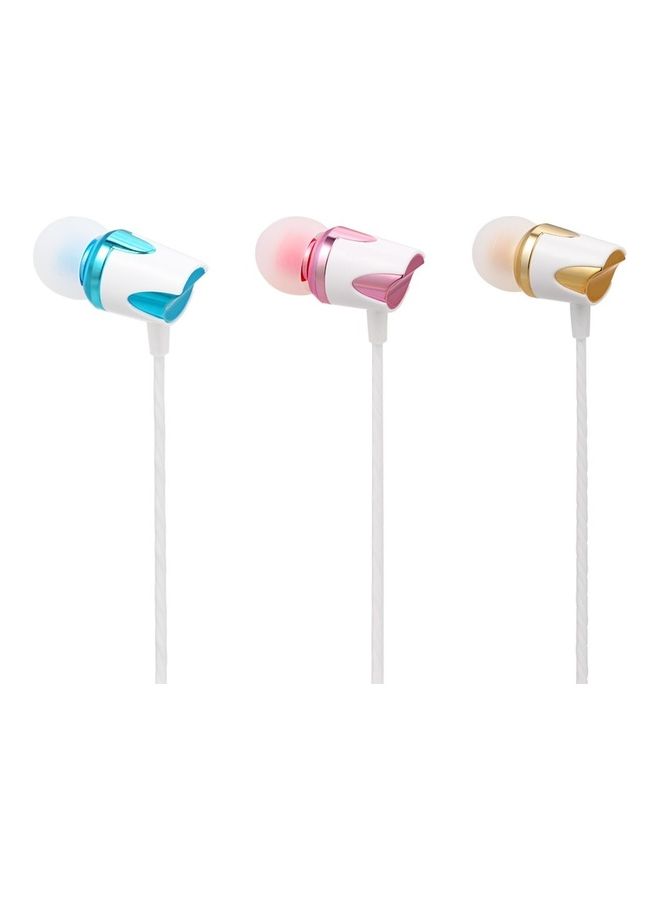 سماعة أذن داخلية سلكية محمولة بمنفذ USB Type-C مزودة بميكروفون أرجواني/ أبيض - Image 5
