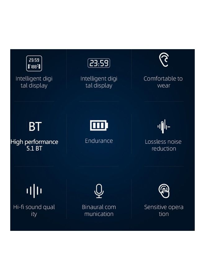 سماعة أذن لاسلكية تعمل بالبلوتوث 5.1 مع شاشة عرض رقمية للطاقة - Image 5