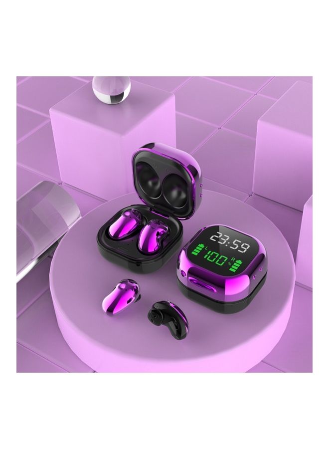 Generic - S6 TWS Wireless Earphones With Mic Power Digital Display Purple/Black - Image 1
