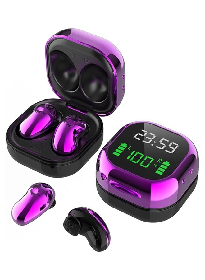 Generic - S6 TWS Wireless Earphones With Mic Power Digital Display Purple/Black - Image 1