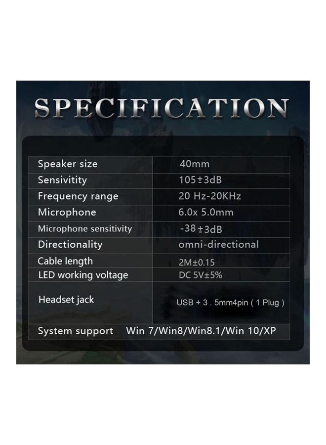 SY755MV Over Ear Gaming Headset With Microphone