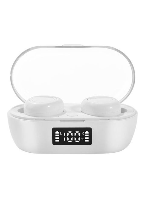 Bluetooth TWS Earbuds With Charging Case Digital Display White