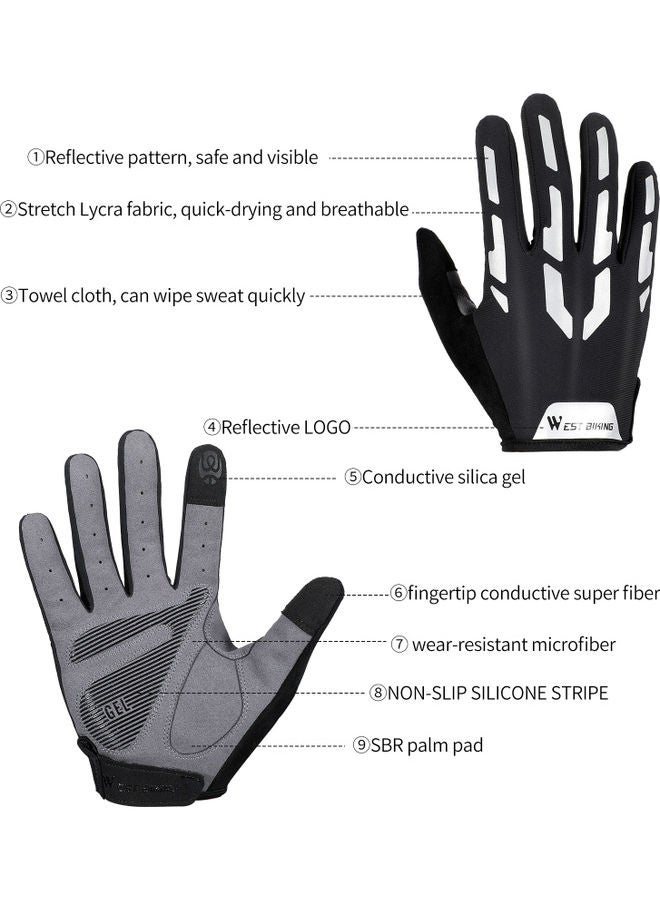 WEST BIKING Long Finger Breathable Road Bicycle Glove XL - Image 3