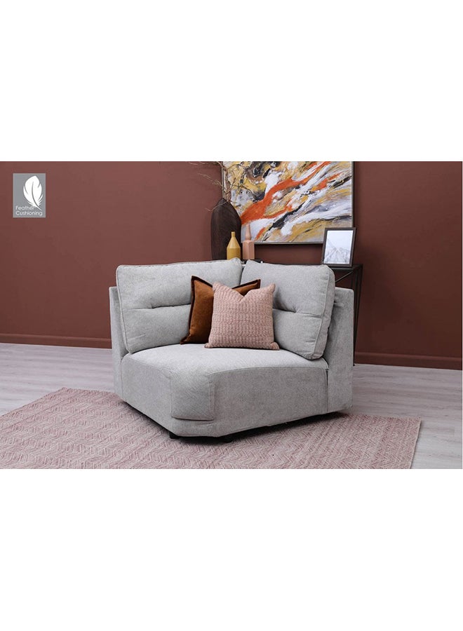بان هوم  أريكة زاوية ألباستر بمقعد واحد أبيض 104x75x104سم  - Image 2