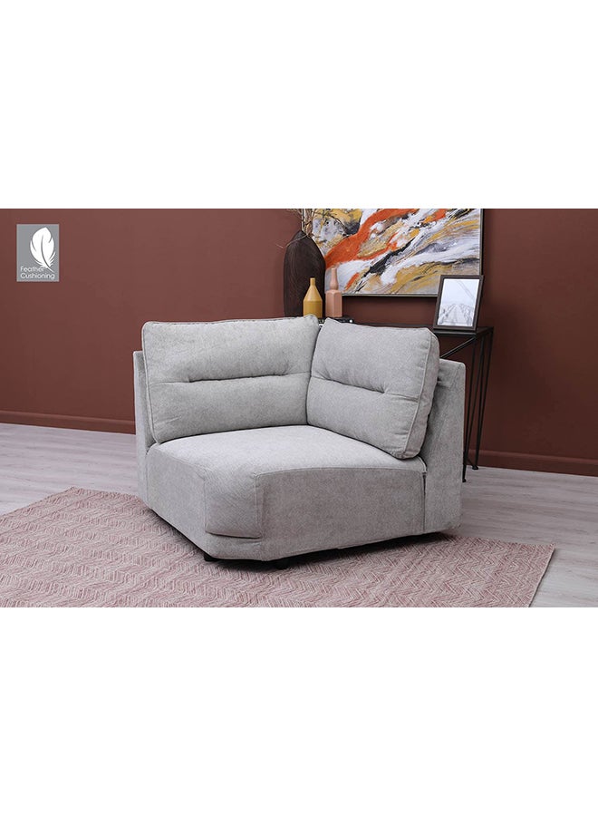 بان هوم  أريكة زاوية ألباستر بمقعد واحد أبيض 104x75x104سم  - Image 4