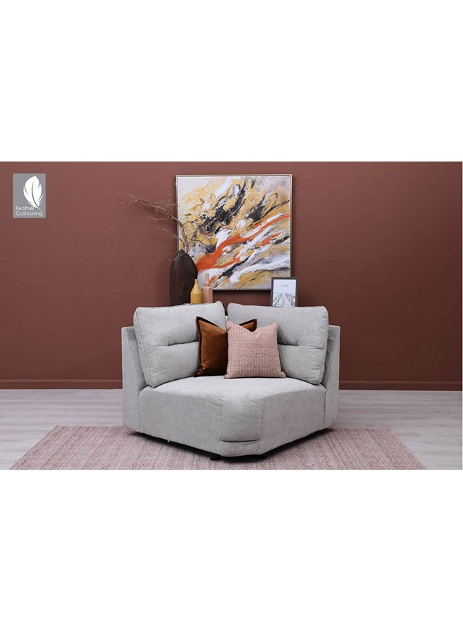بان هوم  أريكة زاوية ألباستر بمقعد واحد أبيض 104x75x104سم  - Image 1