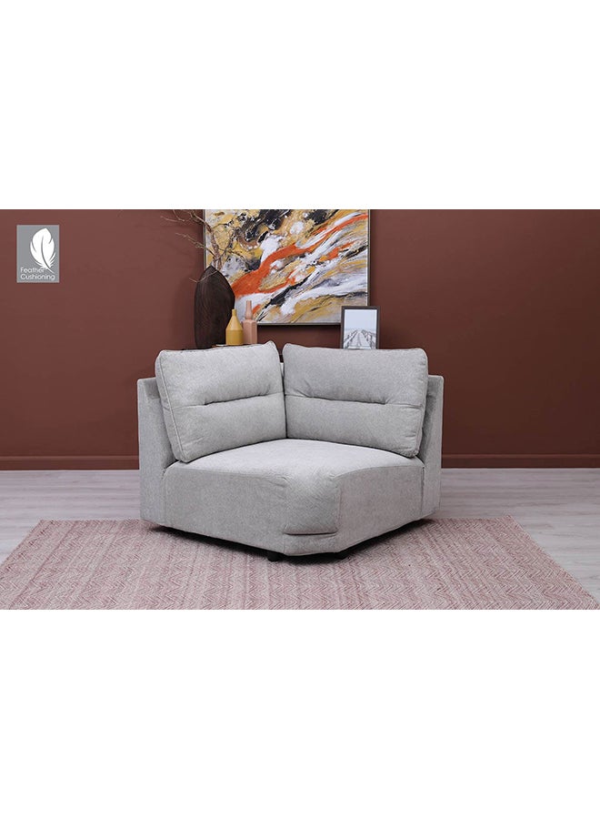 بان هوم  أريكة زاوية ألباستر بمقعد واحد أبيض 104x75x104سم  - Image 3