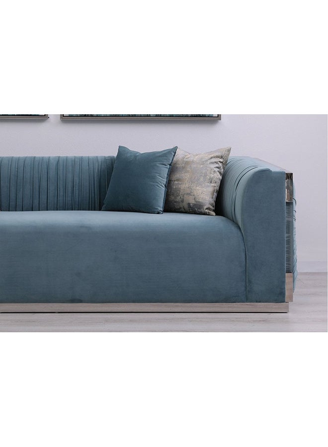 PAN emirates - 3-Seater Luxurious Chesterfield Traditional Tufted Track Arm Tapered Legs Designed Velvet Fabric Soft Cushioning Granatum Sofa Green 257x95x75cm - Image 1