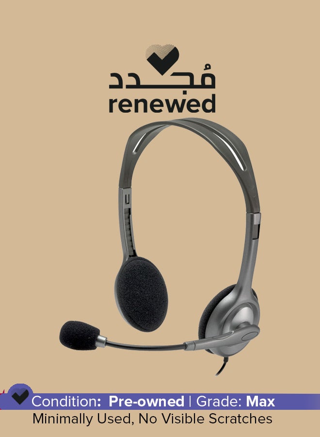 لوجيتيك مجدد - سماعة رأس ستيريو طراز H111 رمادي/فضي - Image 1