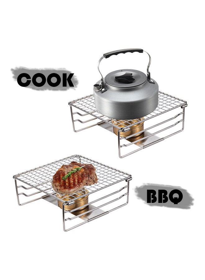 Campingmoon - CAMPINGMOON Camping Folding Stove Grill with Supporting Plate 7.9x7.5inch - Image 1