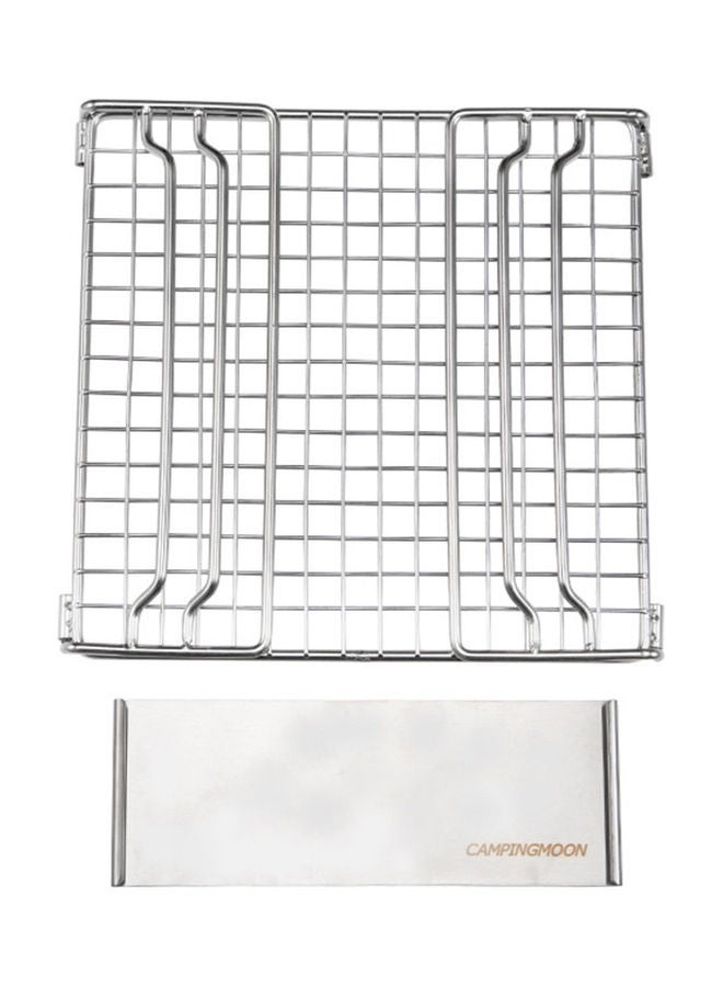 Campingmoon - CAMPINGMOON Camping Folding Stove Grill with Supporting Plate 7.9x7.5inch - Image 1