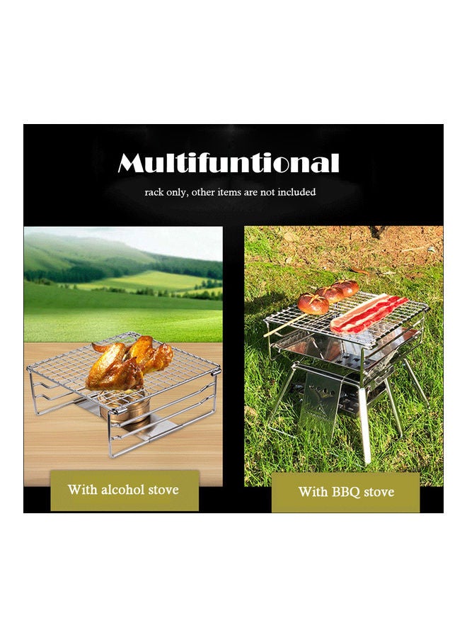 Campingmoon - CAMPINGMOON Camping Folding Stove Grill with Supporting Plate 7.9x7.5inch - Image 1