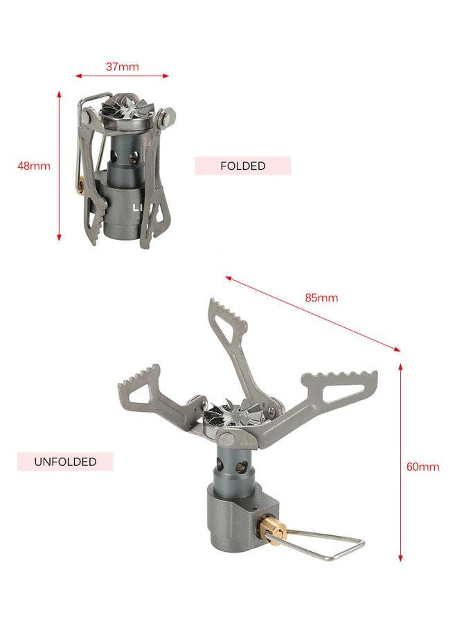 LIXADA - 3-Piece Titanium Alloy Gas Stove Set Stove(8.5x6), Refill Adapter(1.7x0.8), Gas Convert Adapter(3.5x2.8) - Image 1