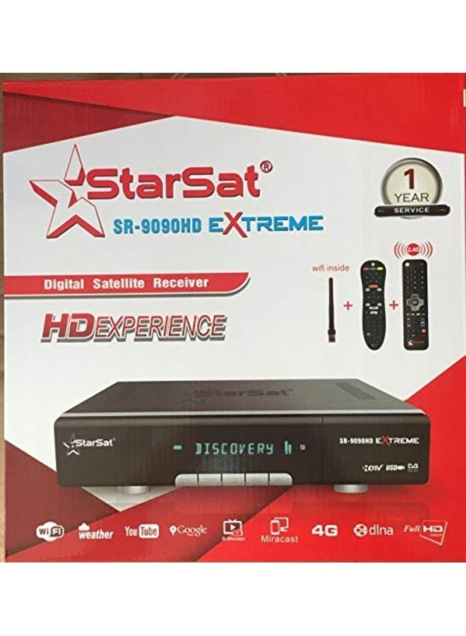 ستارسات جهاز استقبال أقمار صناعية رقمي إكستريم طراز SR-9090HD SR-9090 أسود 
