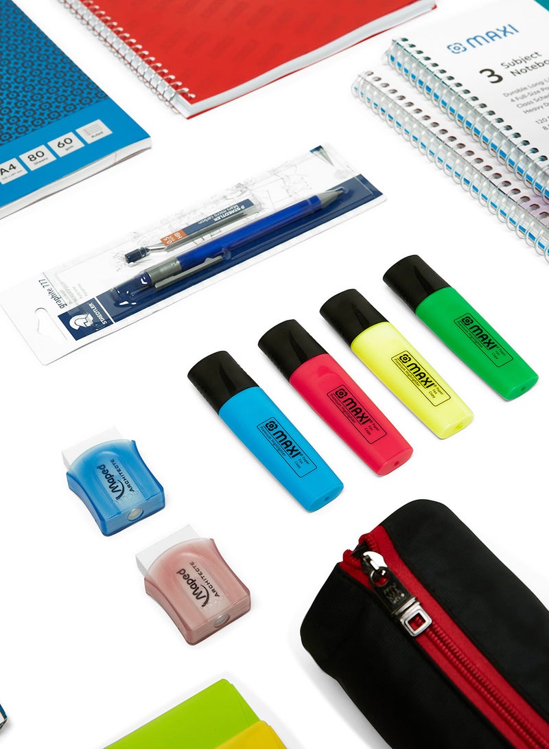 73-Piece Back To School-Optimum School And University Bundle Multicolour - Image 4