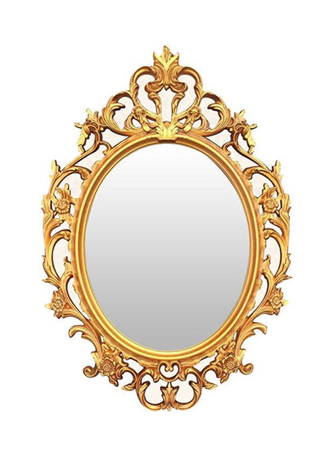 LINGWEI Oval Shape Decorative Wall Hanging Mirror Gold 48x70x3cm - Image 1