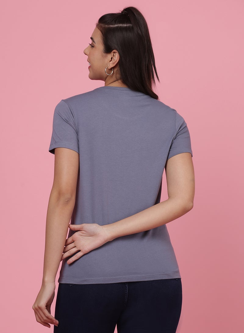 DRIP - Casual Comfortable Printed T-Shirt Folkstone Grey - Image 1