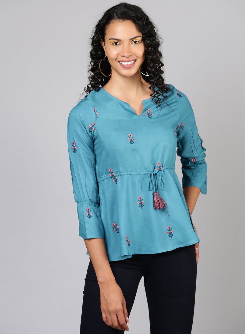 Aila Basic Casual Top Blue  - Image 1