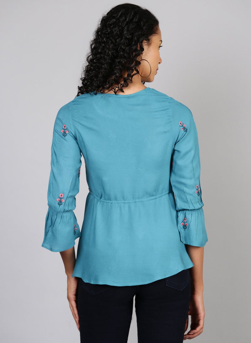 Aila Basic Casual Top Blue  - Image 2