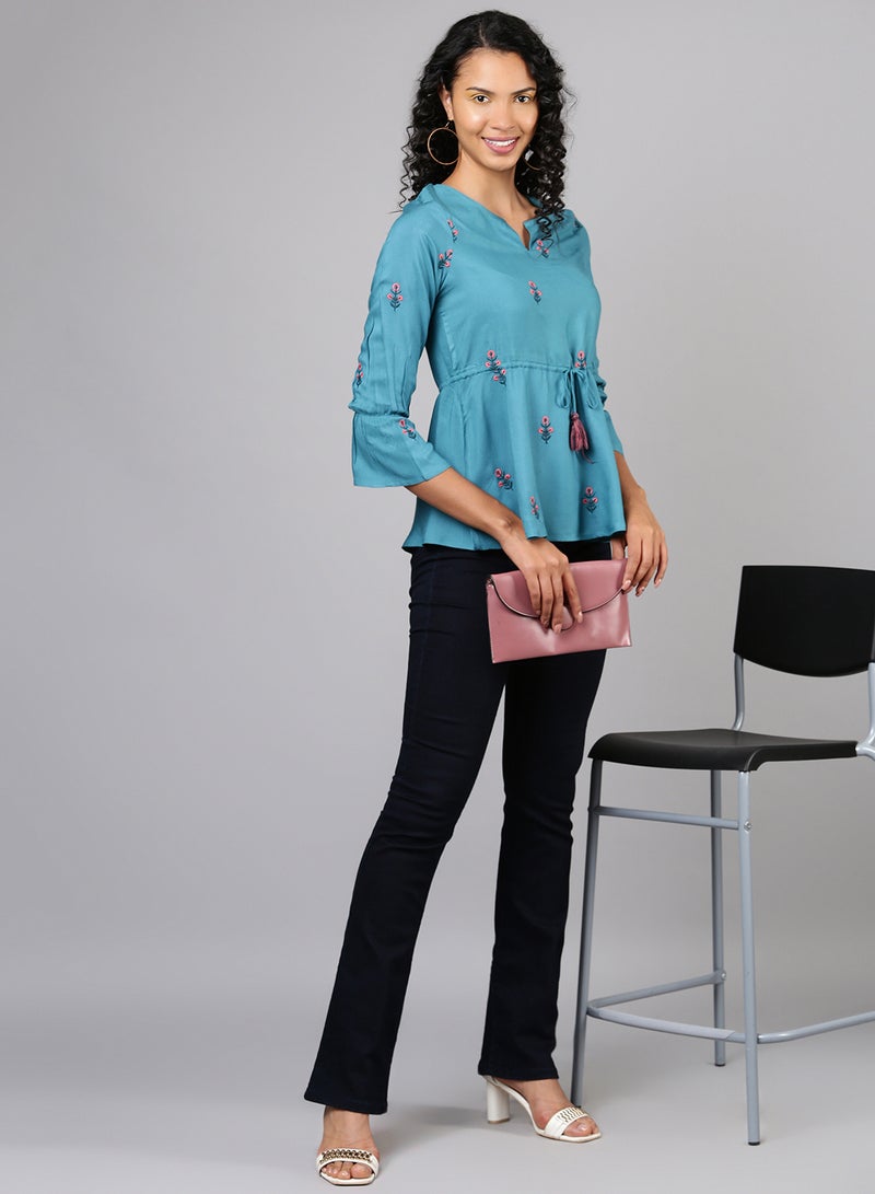 Aila Basic Casual Top Blue  - Image 3