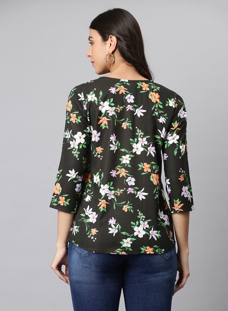 Aila - Basic Casual Top green multicolor - Image 1