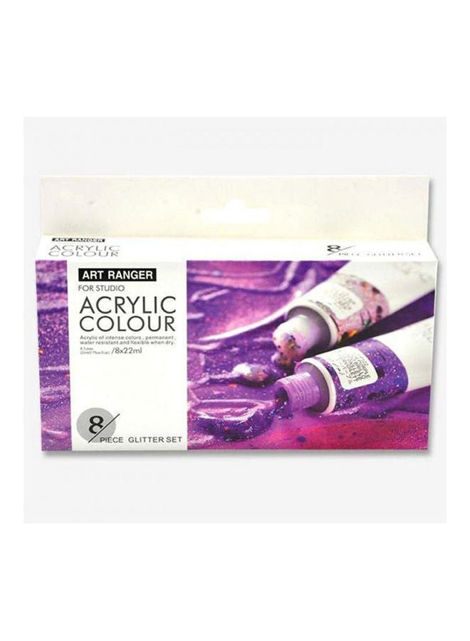 ART RANGERS Acrylic Glitter Colors - Set Of 8 Tubes 22 Ml Multicolour - Image 1