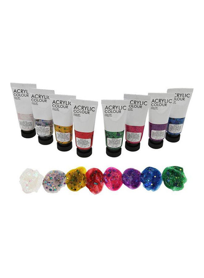 ART RANGERS Acrylic Glitter Colors - Set Of 8 Tubes 22 Ml Multicolour - Image 3