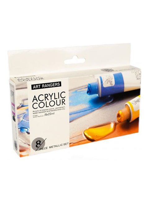 Acrylic Metallic Colors - Set Of 8 Tubes 22 Ml Multicolour