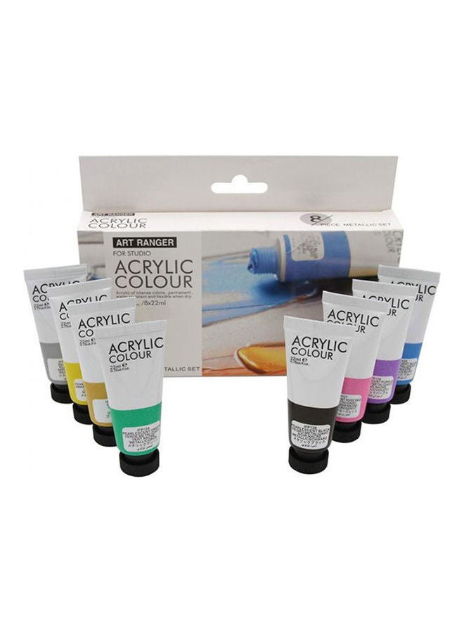 Acrylic Metallic Colors - Set Of 8 Tubes 22 Ml Multicolour