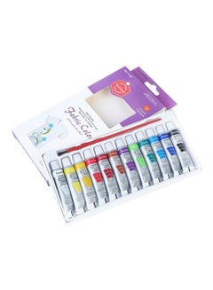 Keep Smiling Fabric Color Box Of 12 Colors & 1 Brush Multicolour  - Image 2