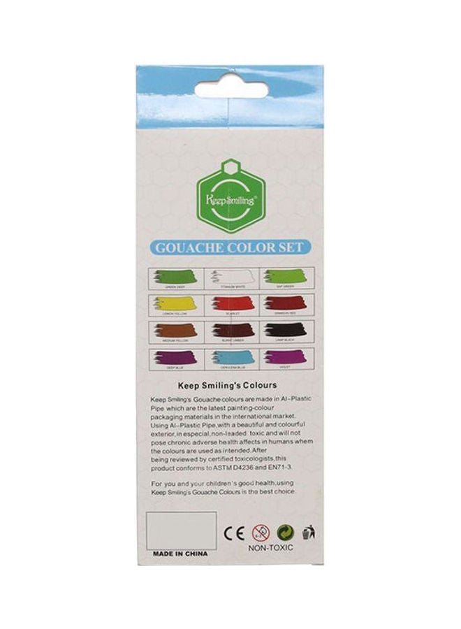 Keep Smiling - Gouache Color Box Of 12 Colors & 1 Brush Multicolour - Image 1