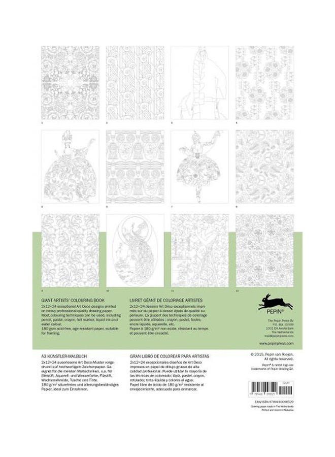 Pepin Art Deco - Giant Artists' Colouring Book Multicolour - Image 2