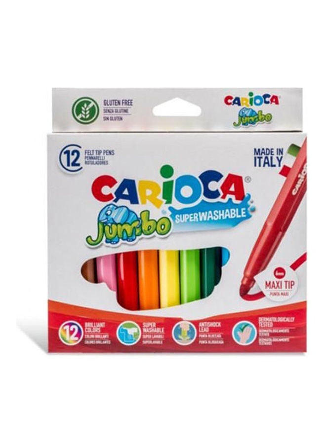 Carioca Jumbo12 Superwashable Colouring Markers Multicolour