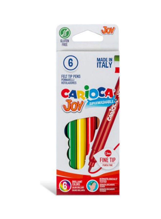 carioca Carioca Joy 6 colors felt tip Pens  Washable,Italy Multicolour 