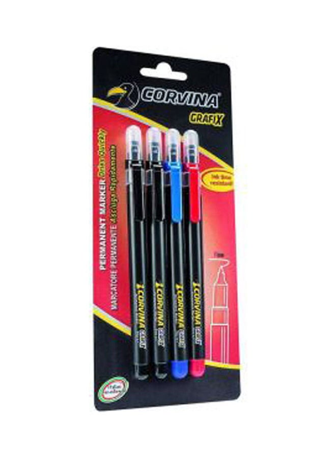carioca Carioca Set Permanent Marker 4 pcs For CD / DVD / Glass And Freezer Poly Bag Multicolour 