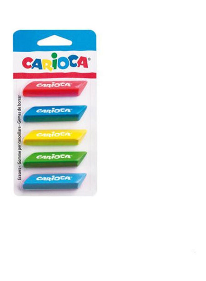 Triangular Erasers - 5 Pcs Multicolour