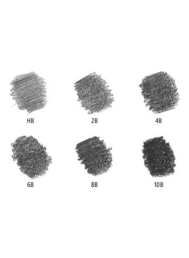 ستدلر حافظة معدنية تحتوي على 6 أقلام رصاص كاملة داكنة وبدرجات متنوعة طراز 100G M6 أسود - Image 2