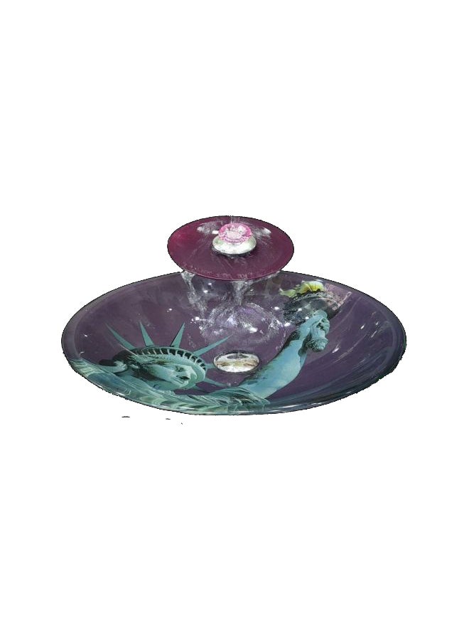 Decorative Glass Wash Basin With A Pop up and Drain Purple