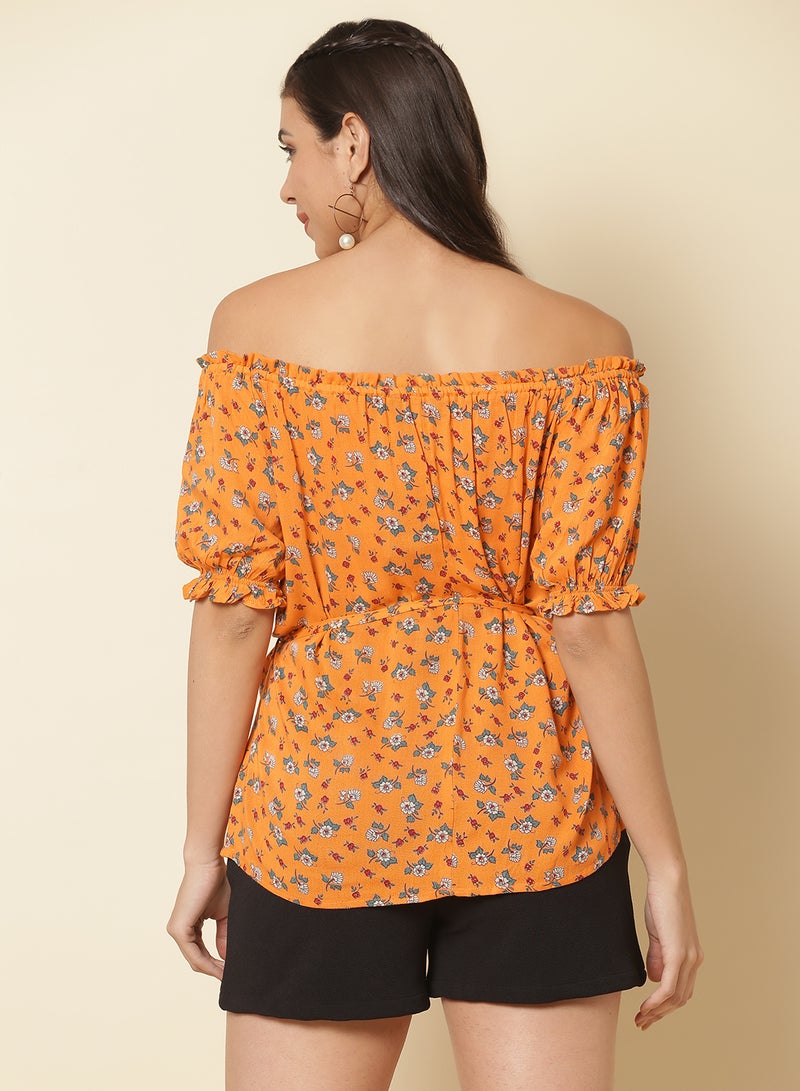 Aila Casual Stylish Top orange multicolor  - Image 2