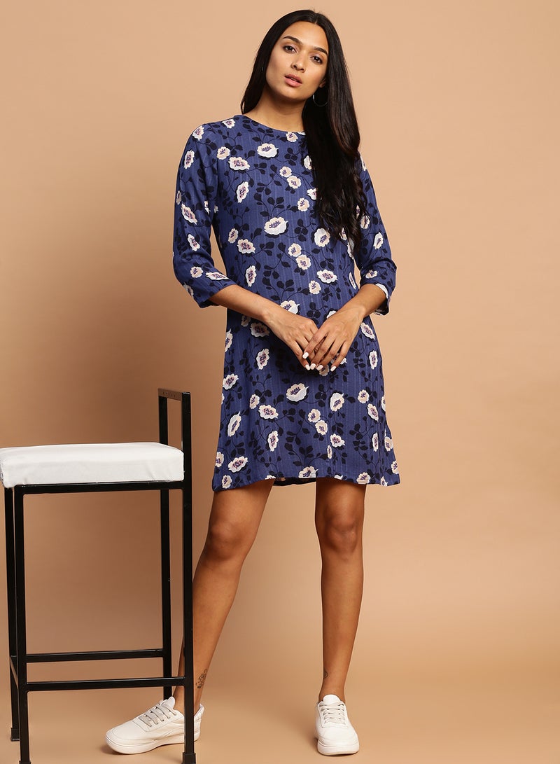 Aila Casual Stylish Dress Blue  - Image 3