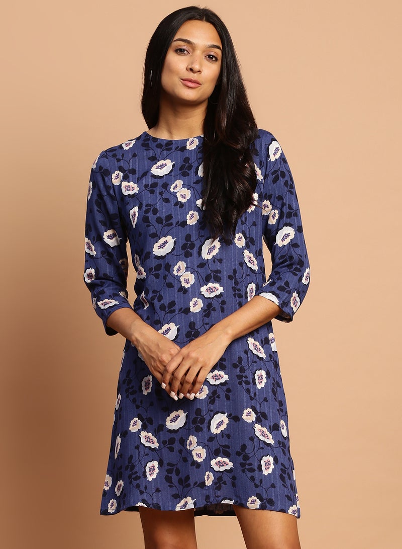 Aila Casual Stylish Dress Blue  - Image 1