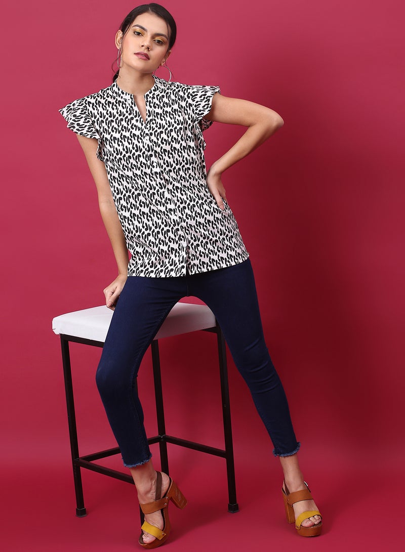 Aila Casual Stylish Top White/Black  - Image 3