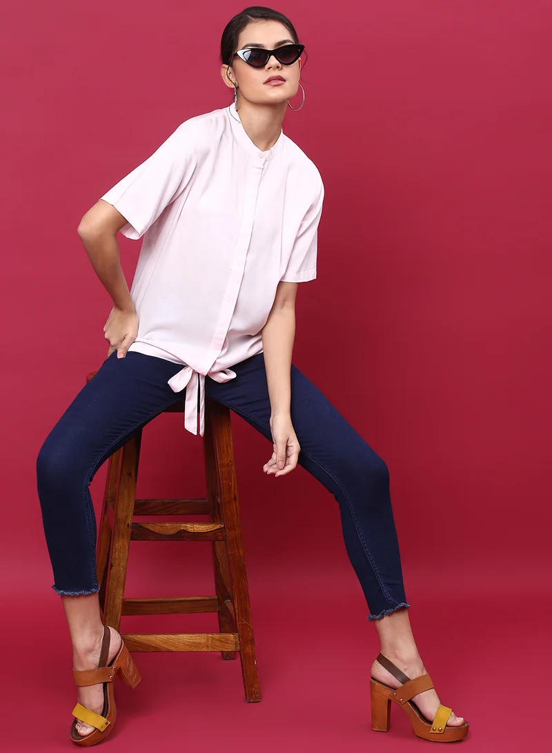 Aila Casual Stylish Top Powder Pink