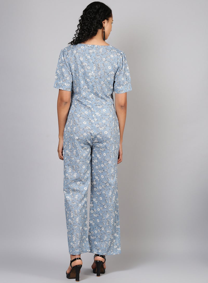 Aila - Comfortable Stylish Jumpsuit Blue - Image 1