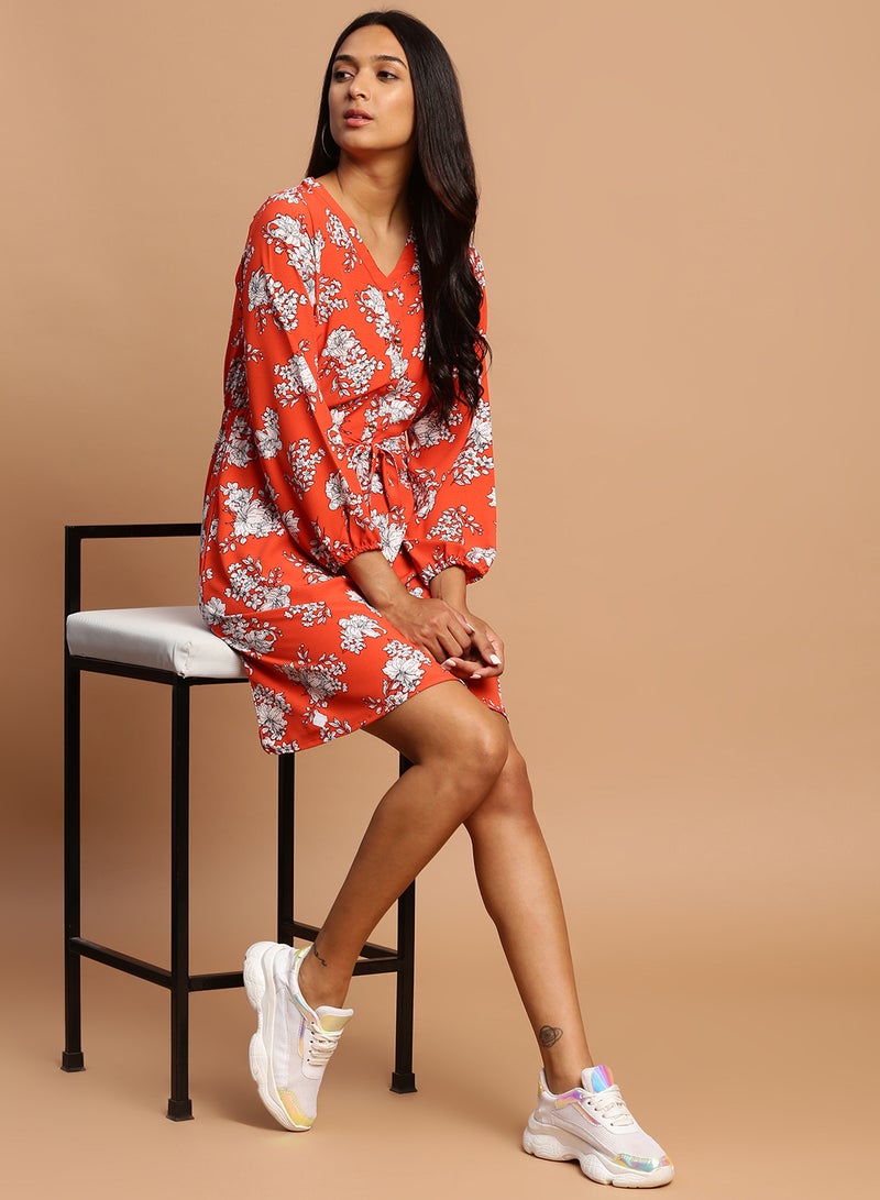 Aila - Stylish Mini Dress Red - Image 1