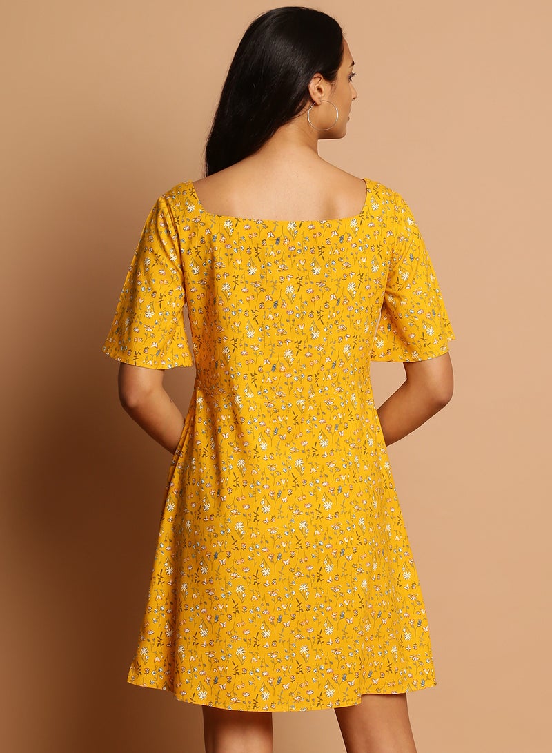 Aila Stylish Mini Dress Yellow  - Image 2