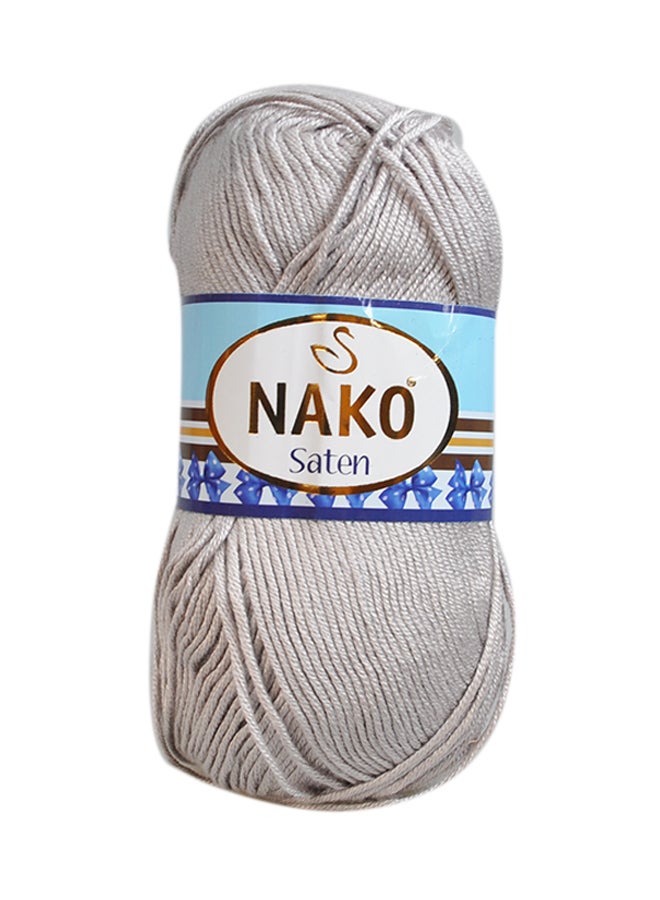 Nako Saten Hand Knitting Yarn Grey Mauve No.3079 100grams - Image 1