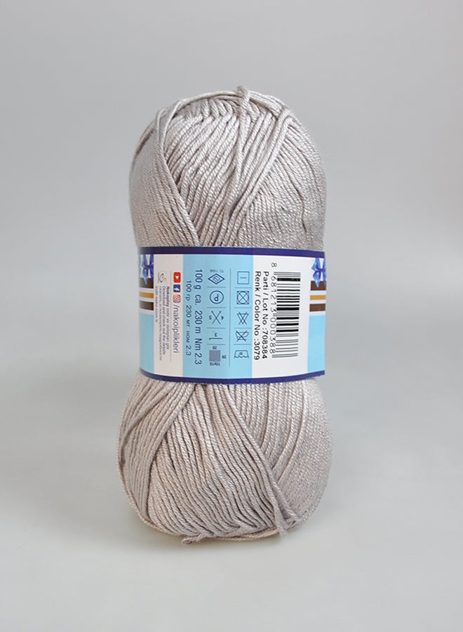 Nako Saten Hand Knitting Yarn Grey Mauve No.3079 100grams - Image 2