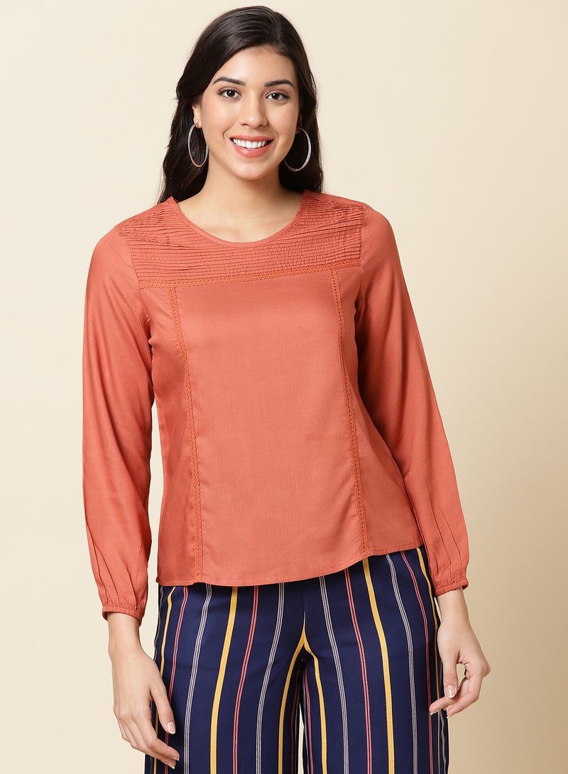 Aila - Casual Stylish Top Brown - Image 1
