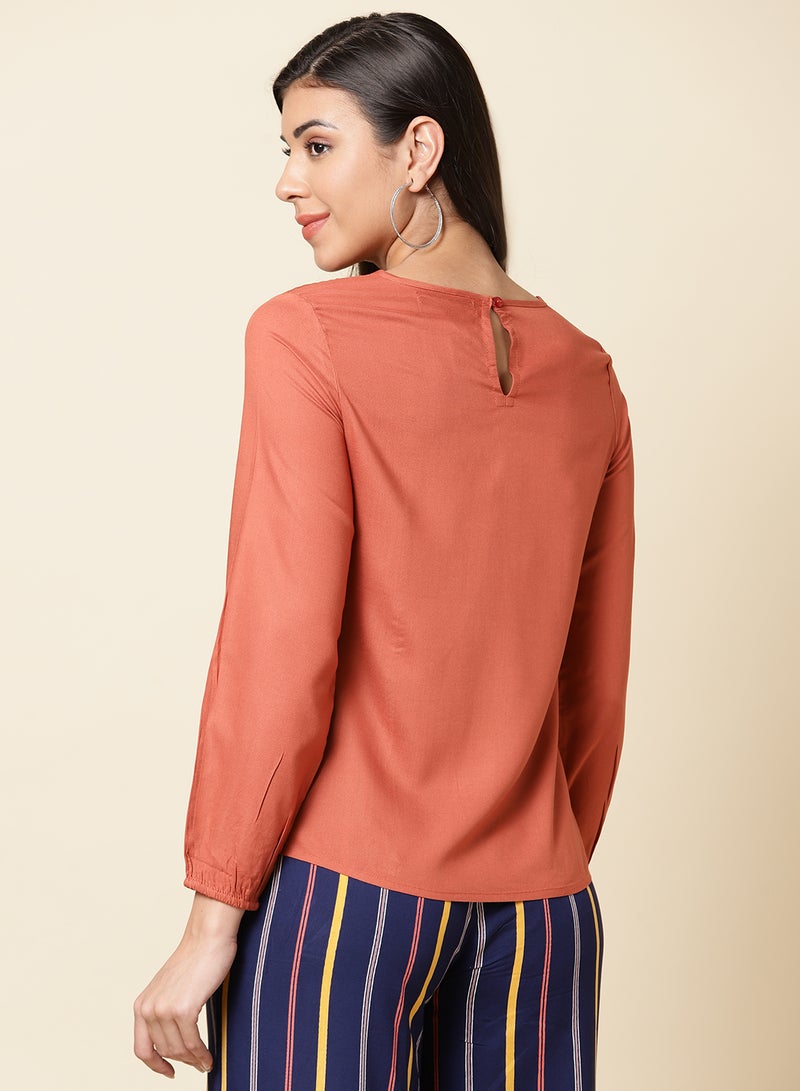 Aila - Casual Stylish Top Brown - Image 1